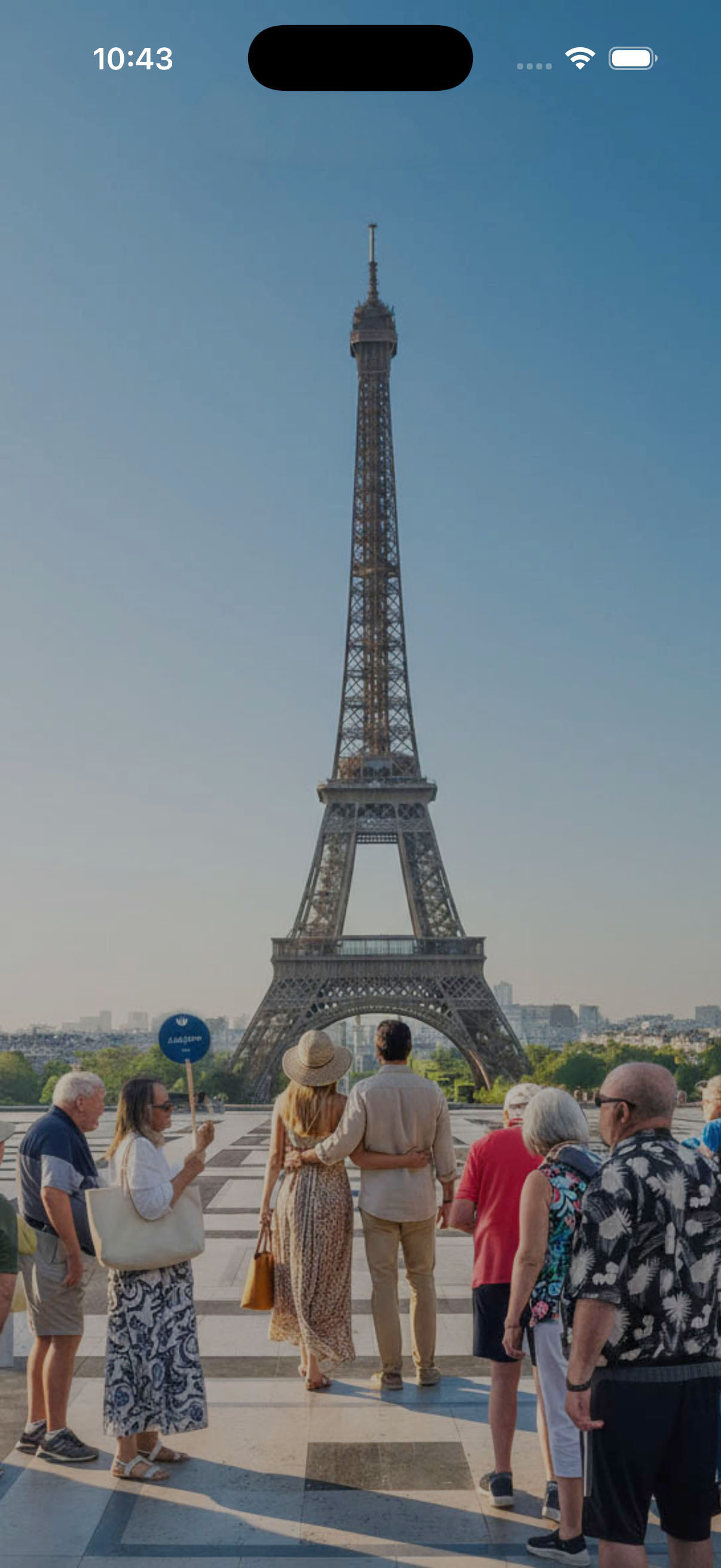 Eiffel Tower with crowds