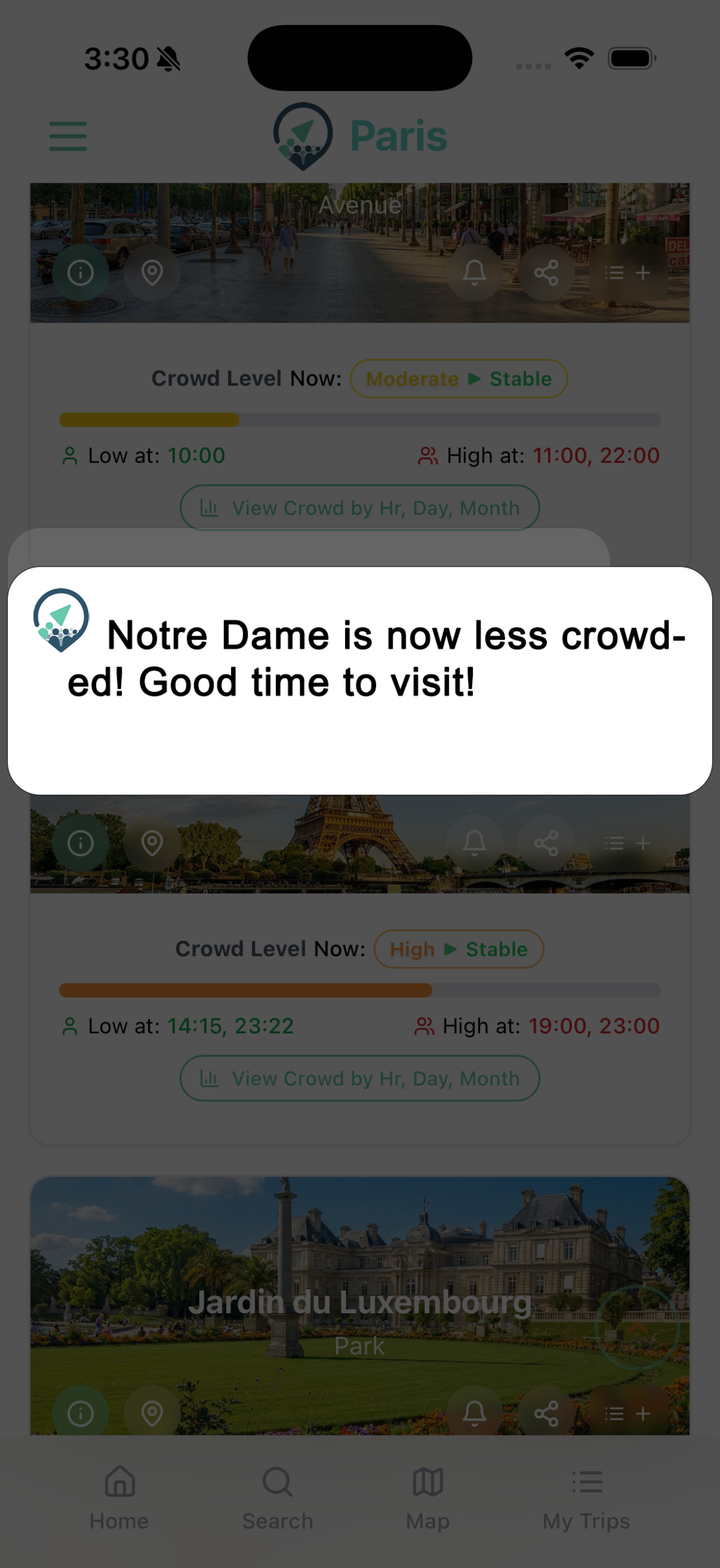 Attraction Level Notification