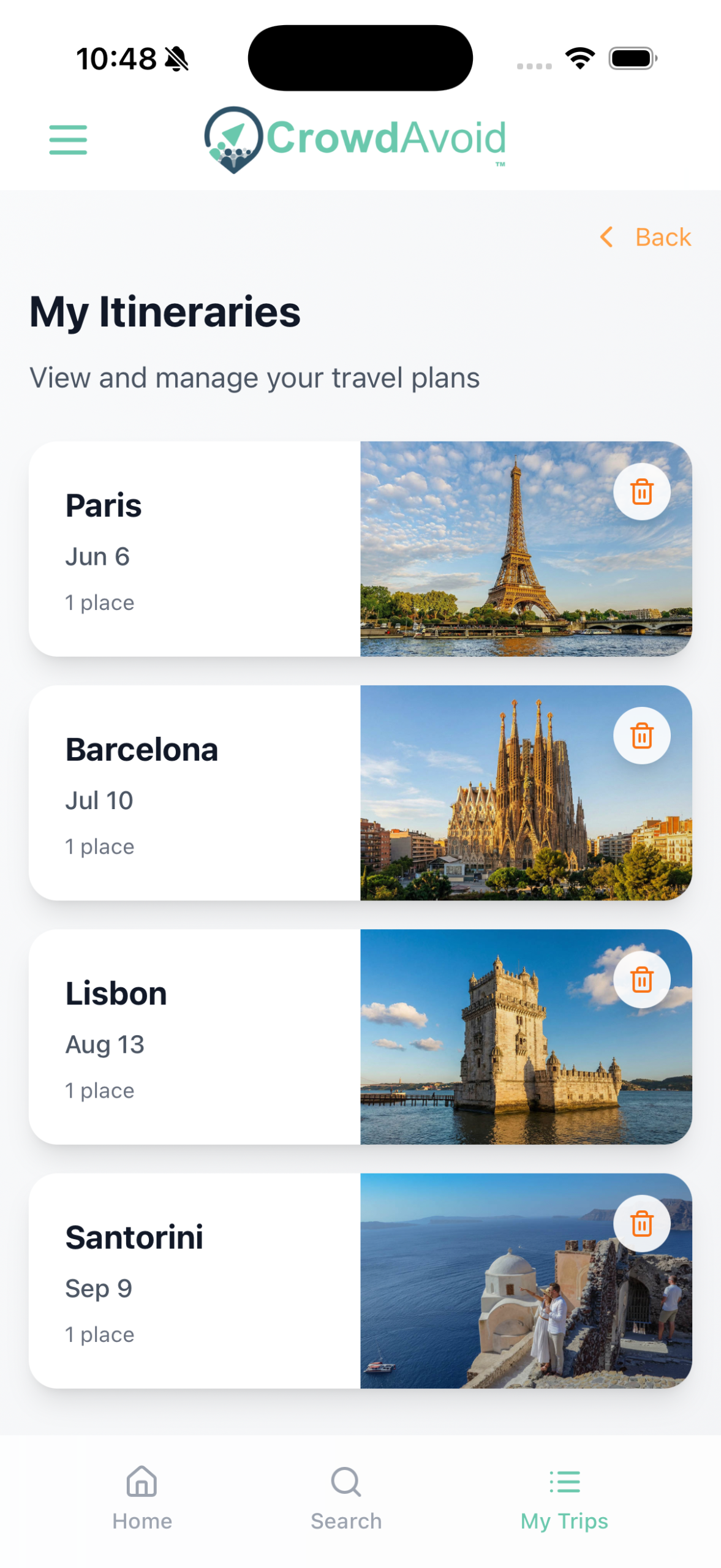 Itinerary planner